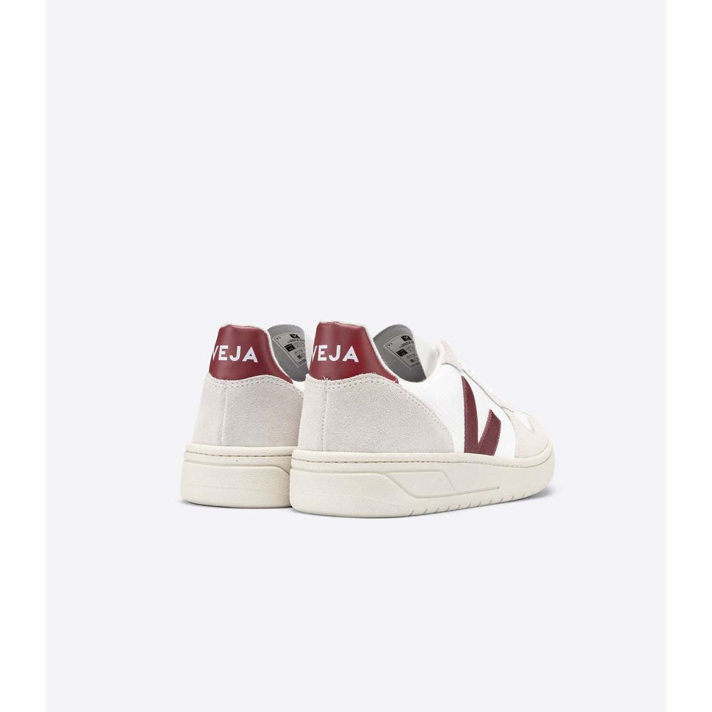 Veja V-10 B-MESH Women's Sneakers White/Red | NZ 644LIS